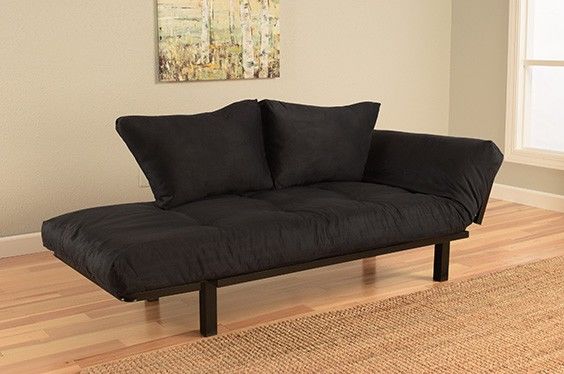 Black Color Stylish Single Futon in Bedroom