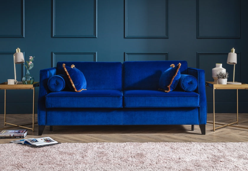 Dark Blue Sofa Chair Bed in Hall