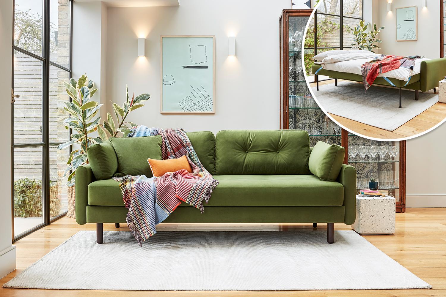 Green Color Sofa chair bed in the living room