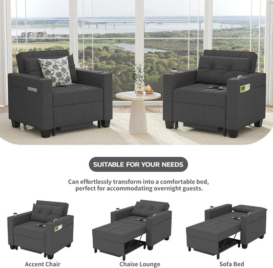 Dart Chair Bed - Dark Gray