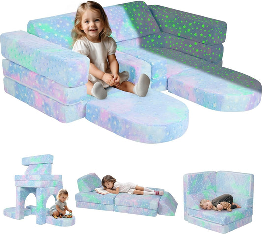 Meera Double Futon Convertible Sofa Bed - Colorful Star