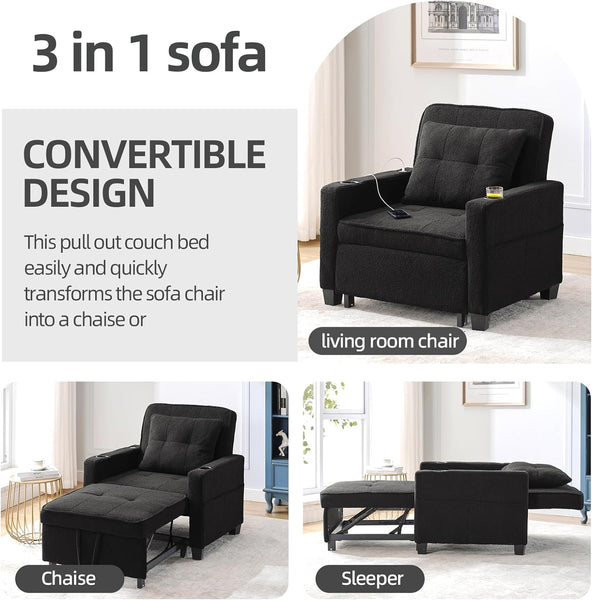 Relaxing & Stylish Black Xena Chair Bed | Chair Beds UK - Chair Beds UK