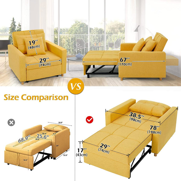 Elissa Yellow Chair Bed for Your Home Chair Beds UK Chair Beds UK