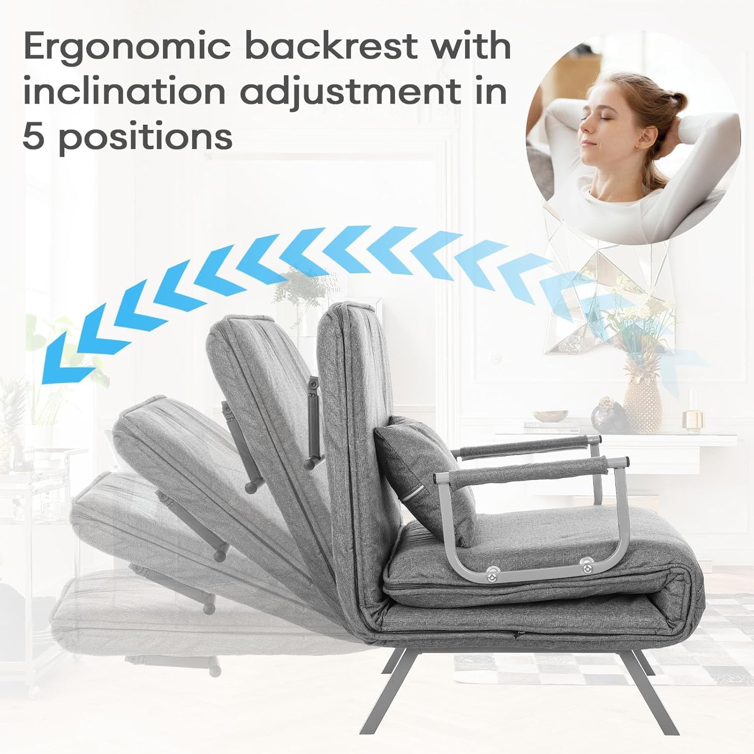 Aaden Chair Bed - Grey