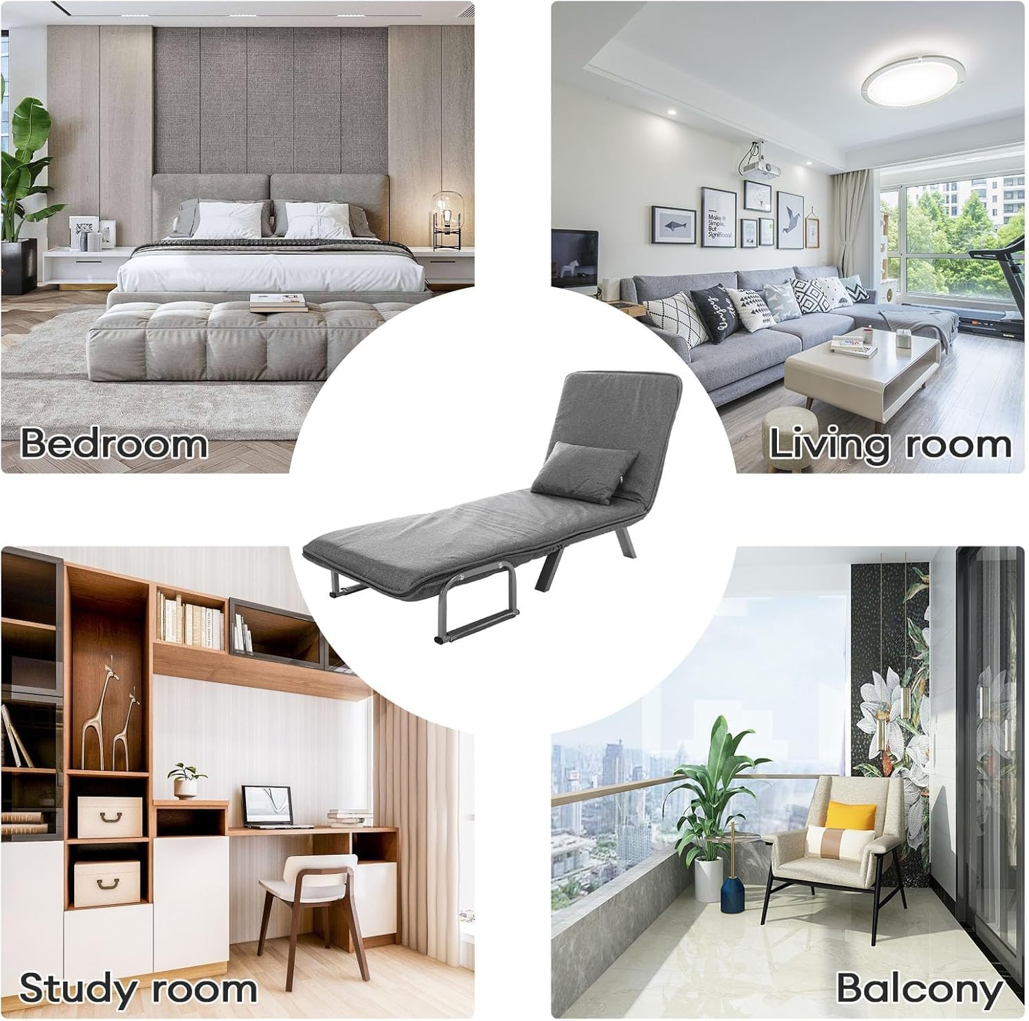Aaden Chair Bed - Grey