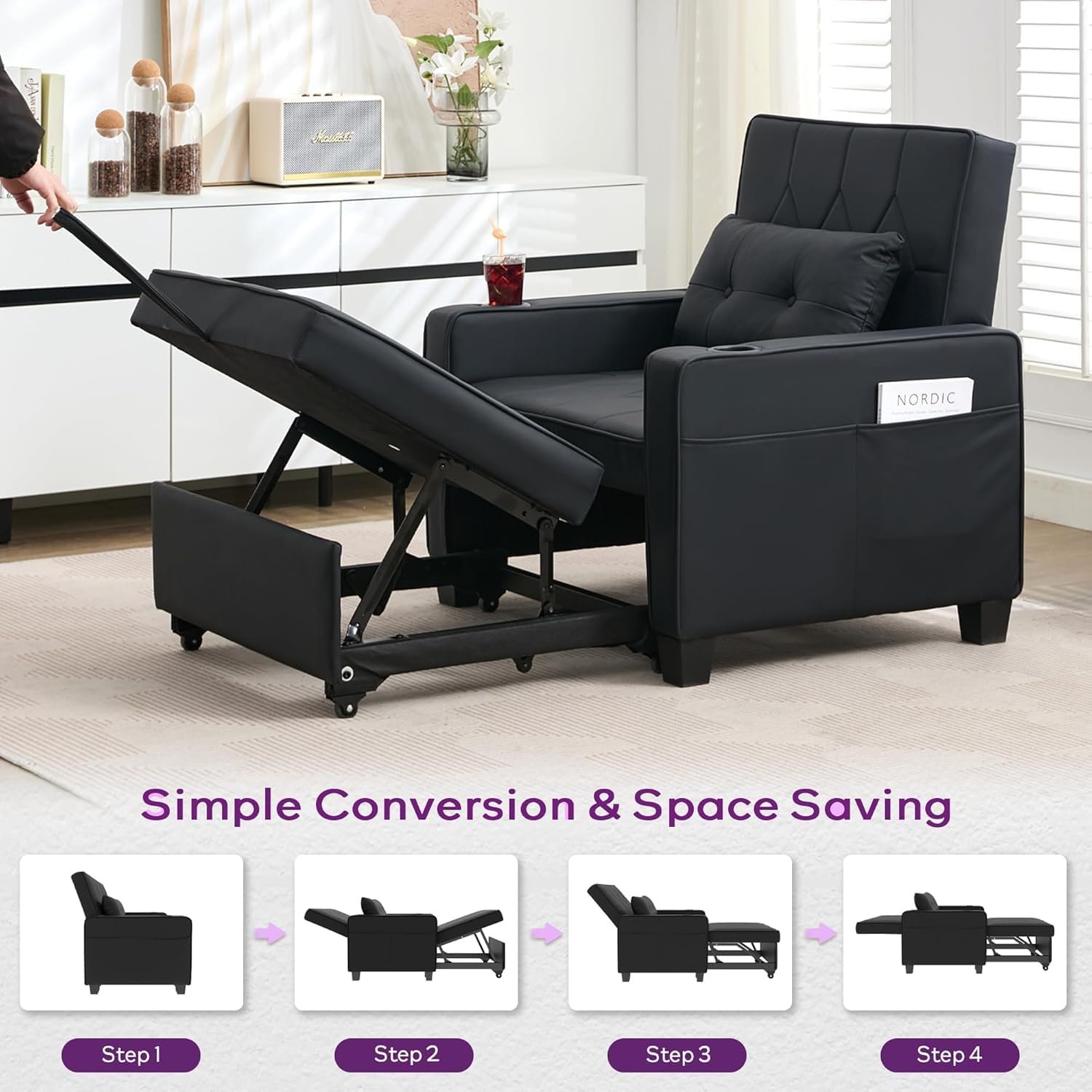 Alfa Chair Bed - Black