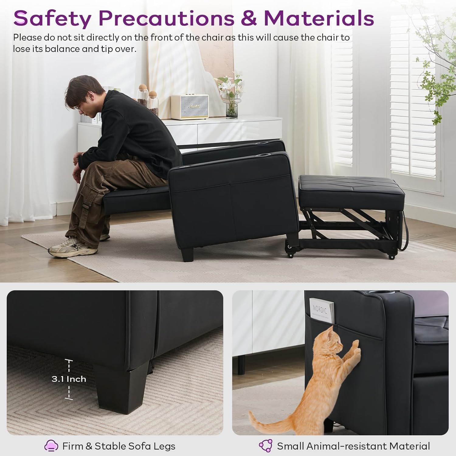 Alfa Chair Bed - Black