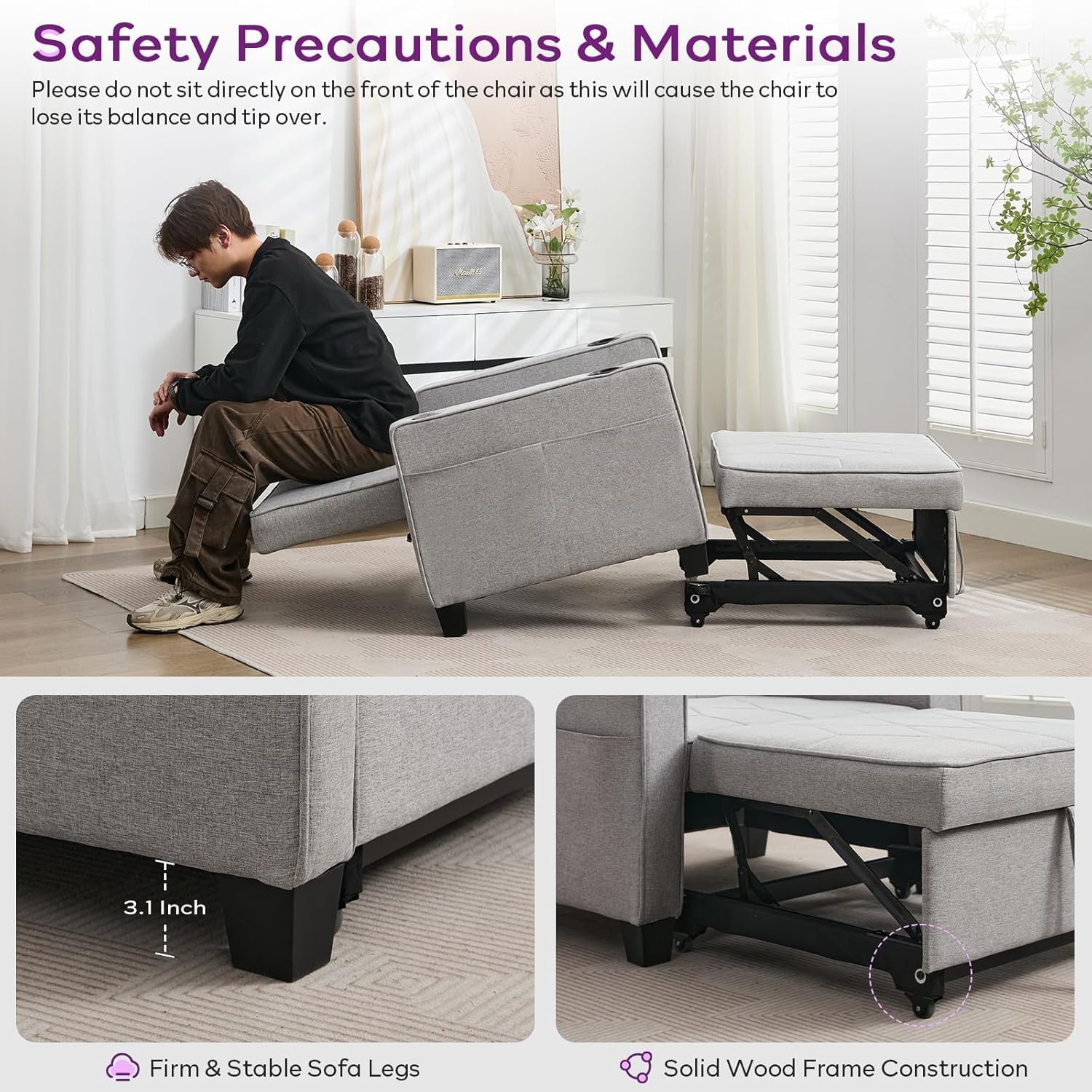 Alfa Chair Bed - Grey