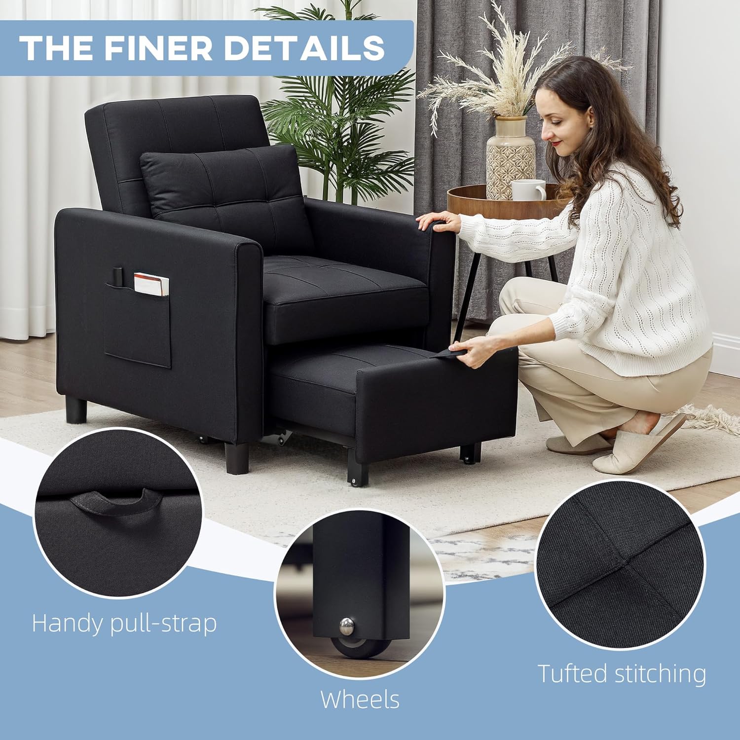 Aman Chair Bed - Black