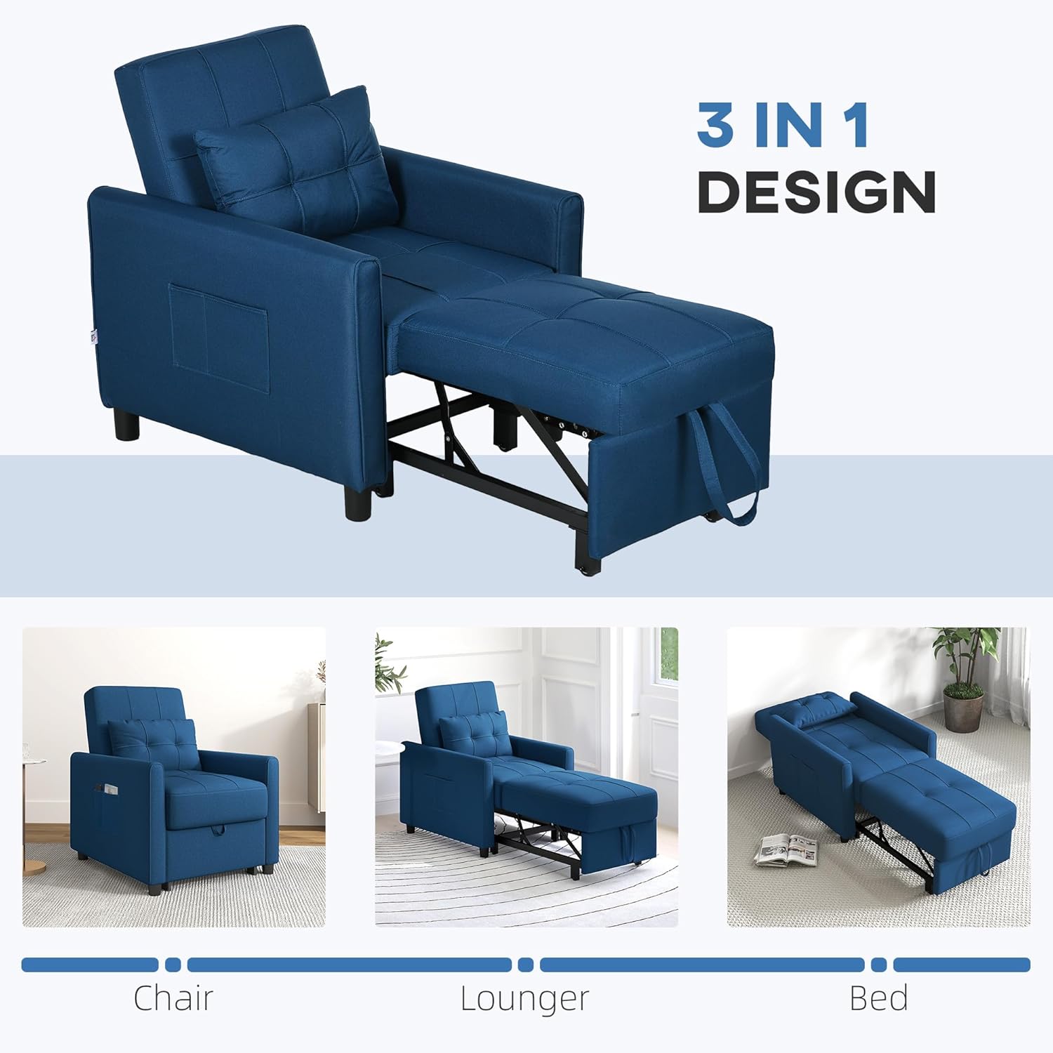 Aman Chair Bed - Blue