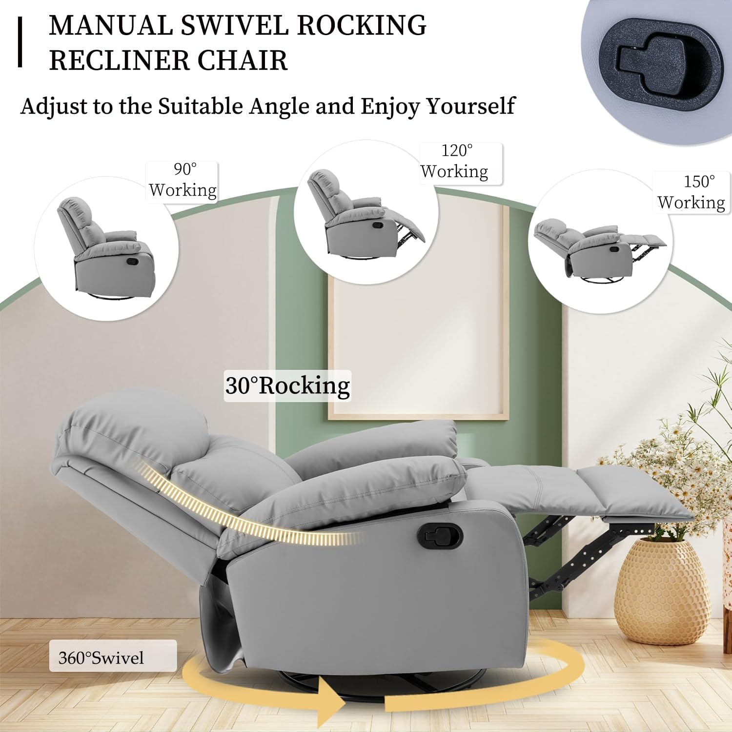 Aspen Reclining Chair Bed - Grey