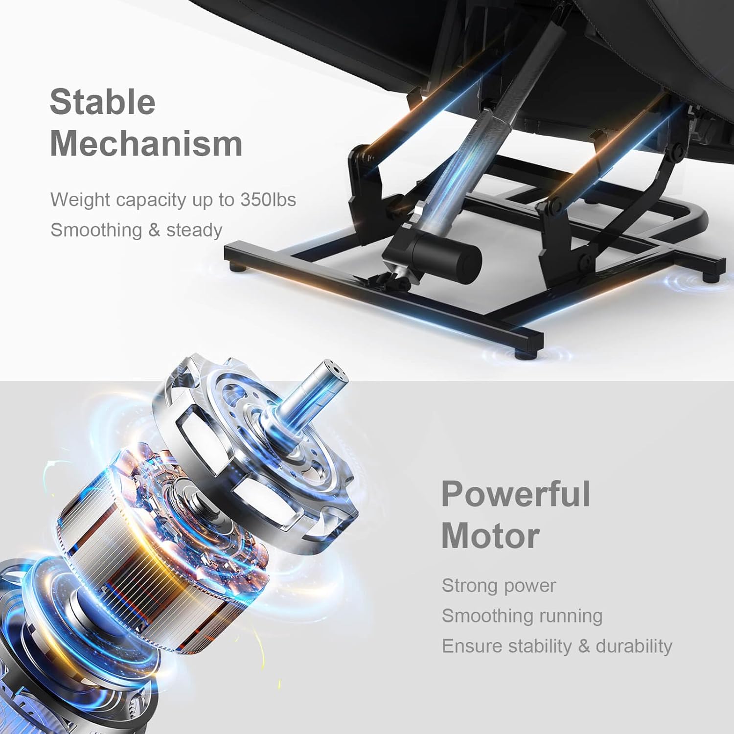 Bailey Reclining Massage Chair Bed - Black