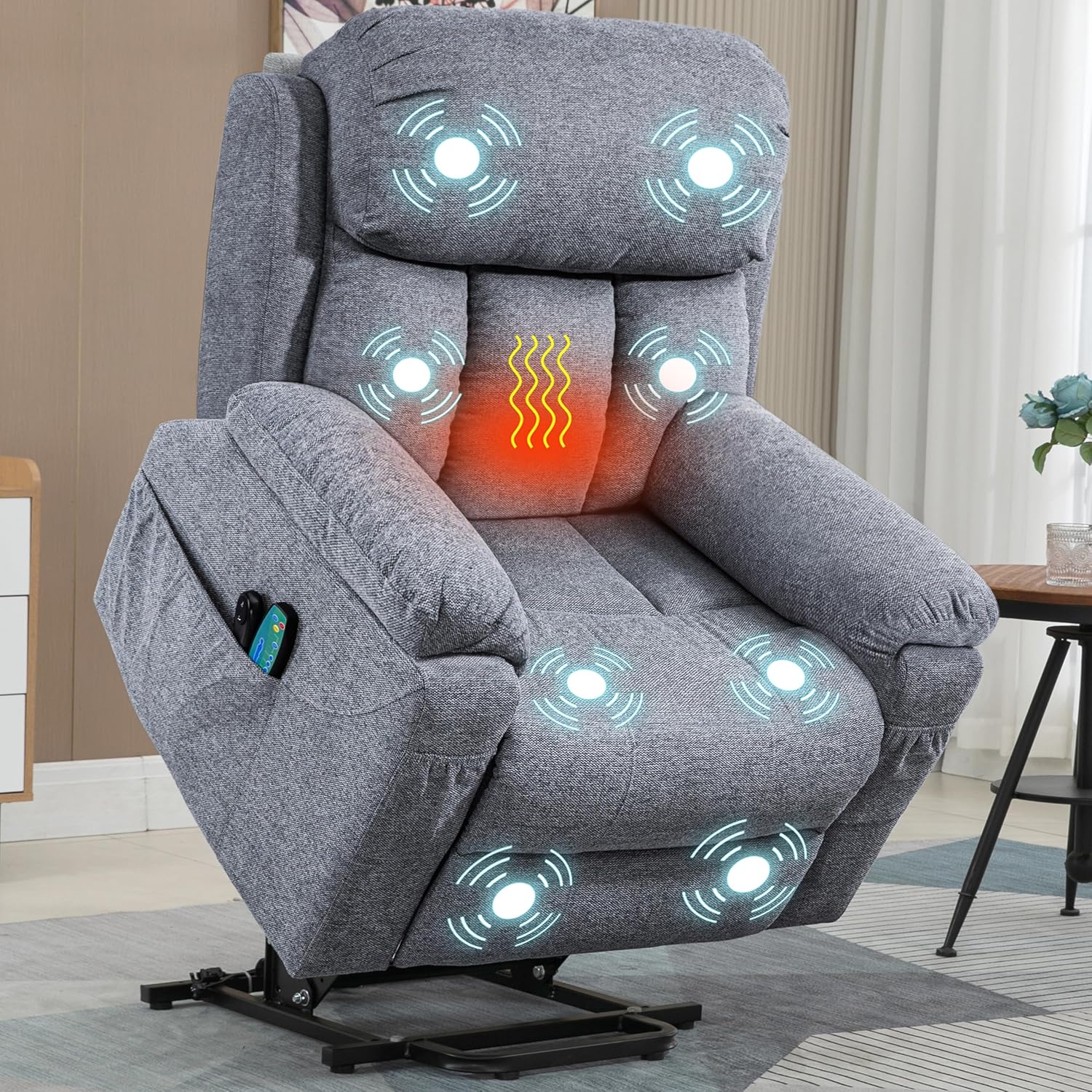 Bella Reclining Massage Chair Bed - Grey