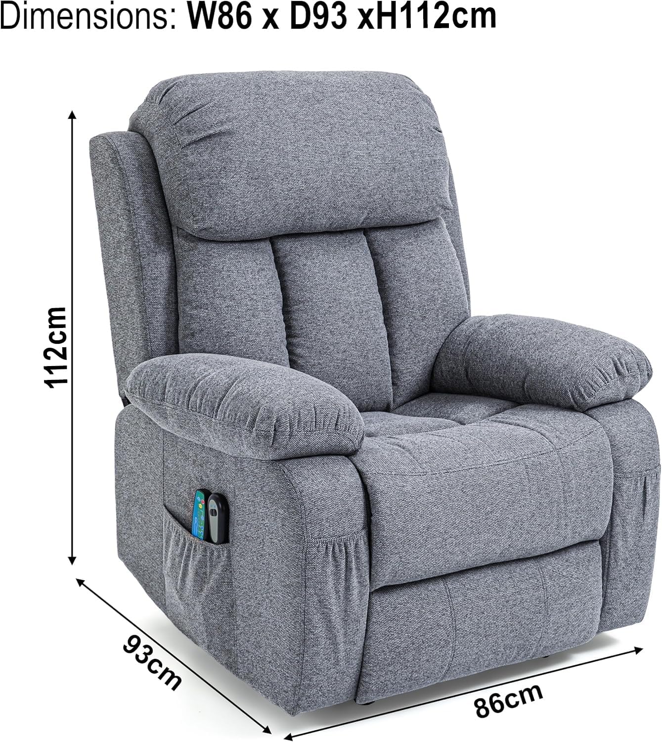 Bella Reclining Massage Chair Bed - Grey