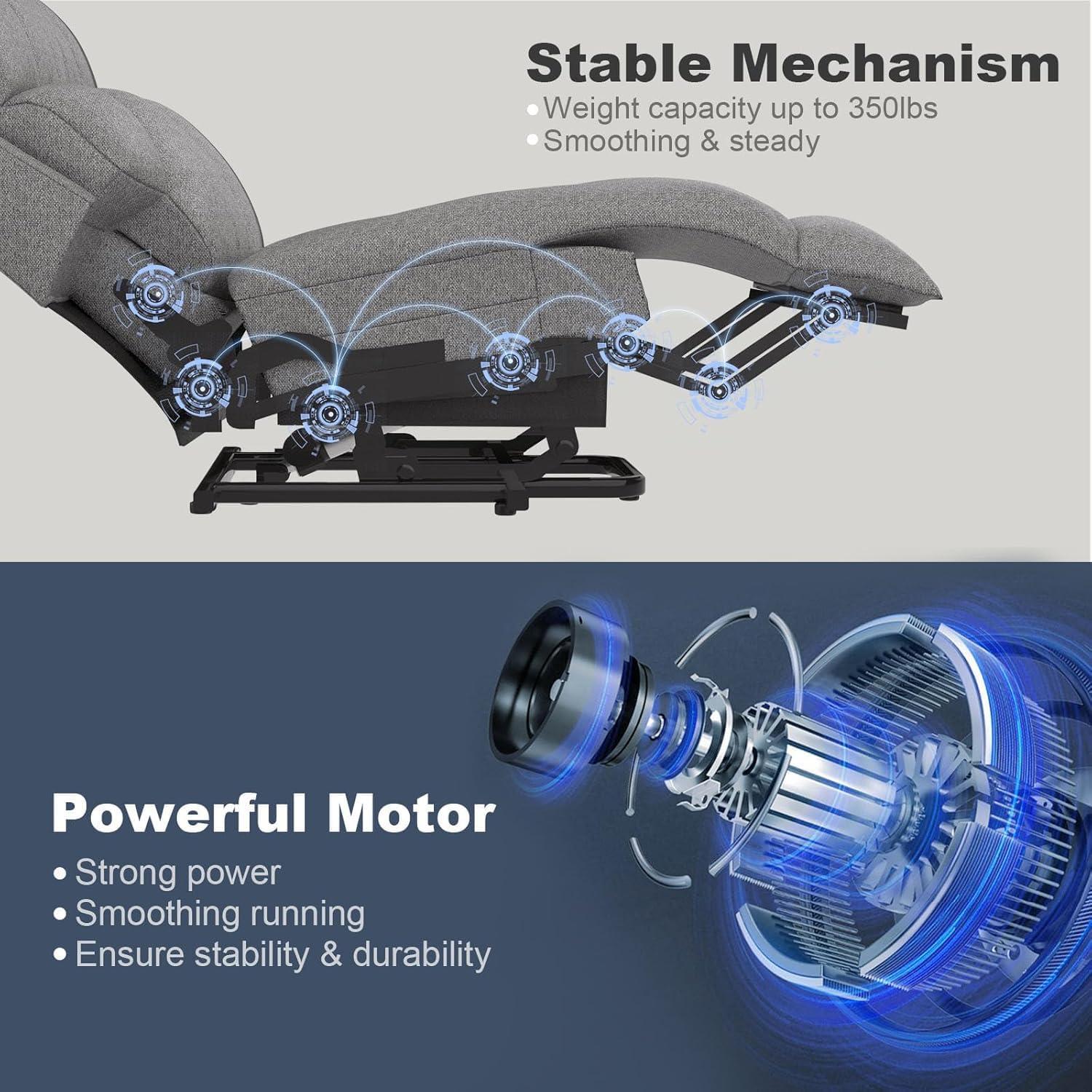 Bertschy Reclining Chair Bed - Dark Grey