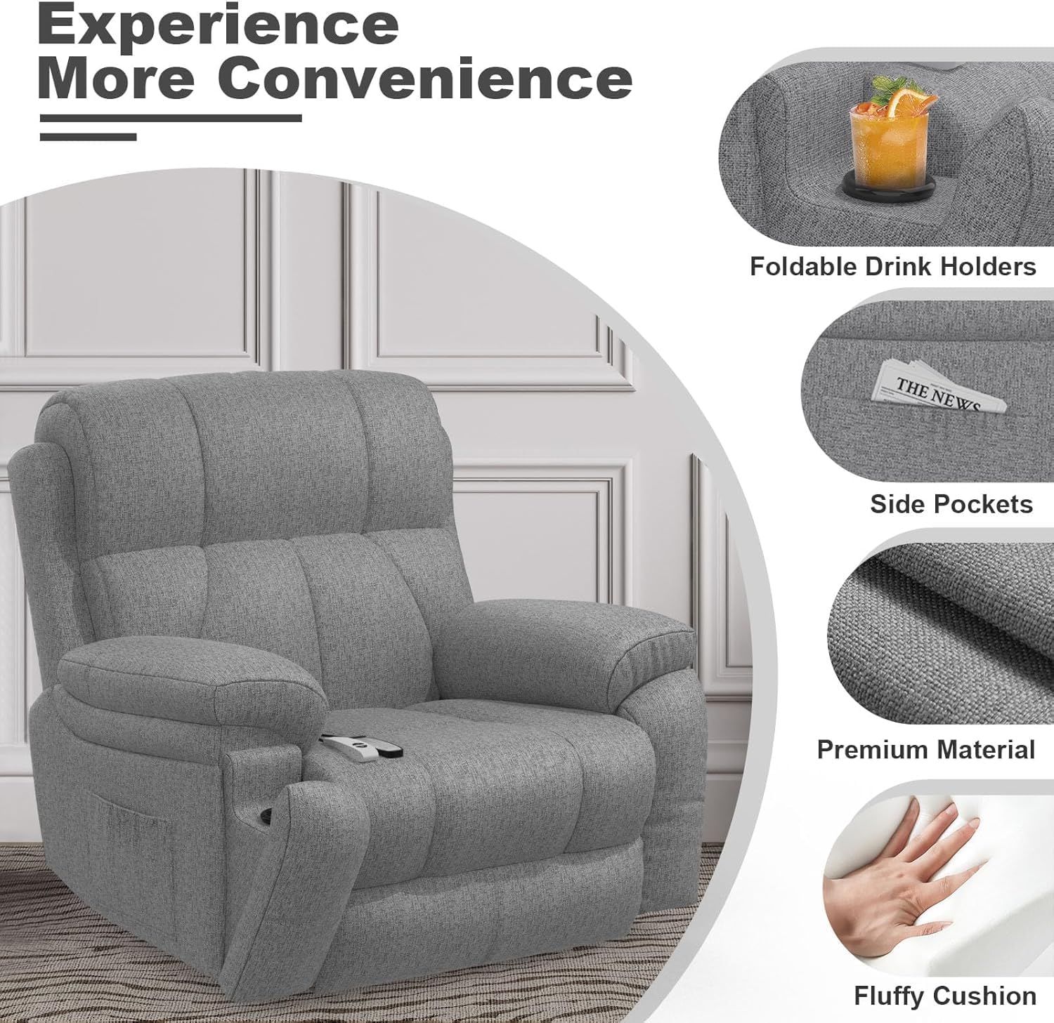 Bertschy Reclining Chair Bed - Dark Grey