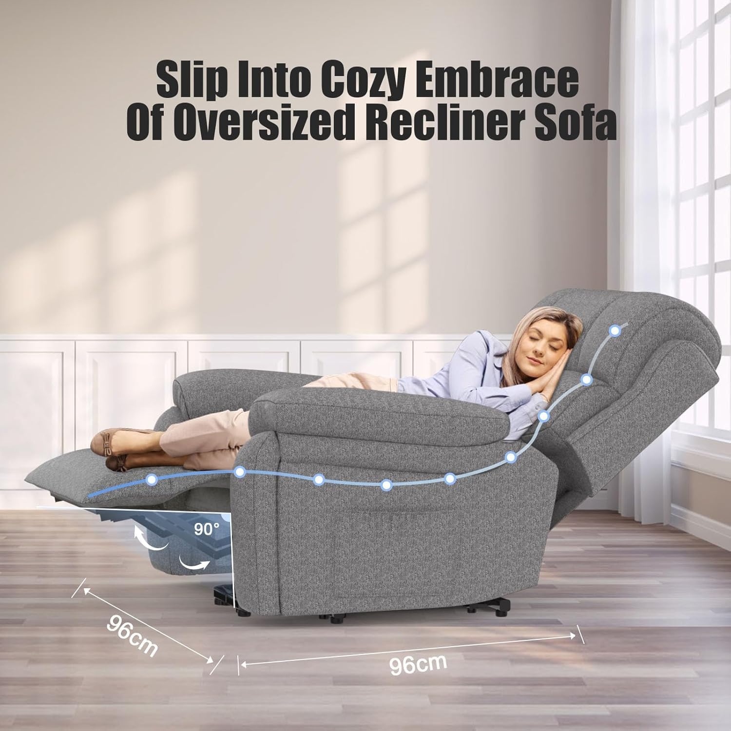Bertschy Reclining Chair Bed - Dark Grey