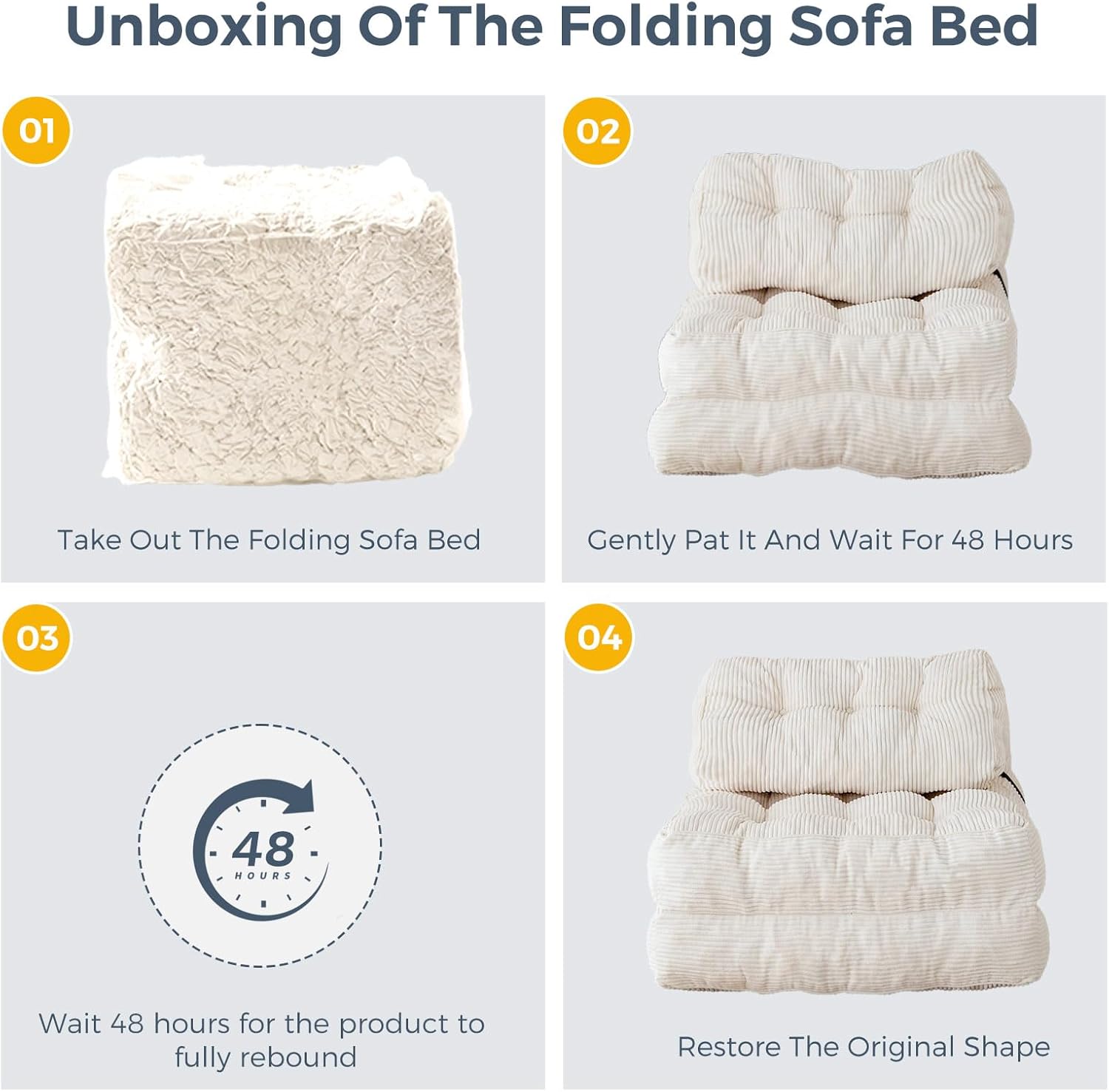 Bowie Single Futon Sofa Bed - Beige