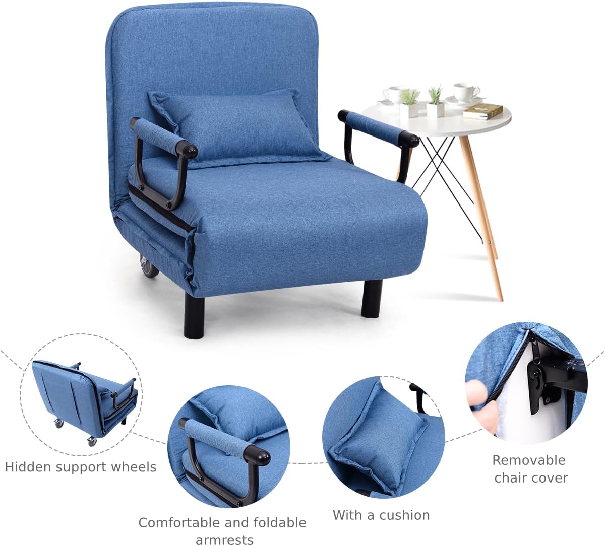 Bradly Chair Bed - Blue