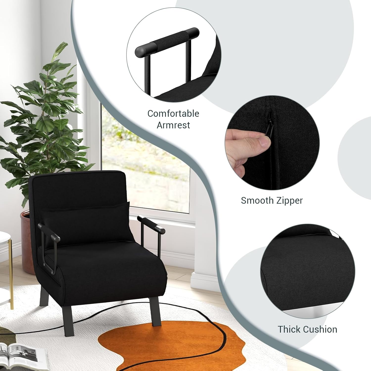 Camden Chair Bed - Black