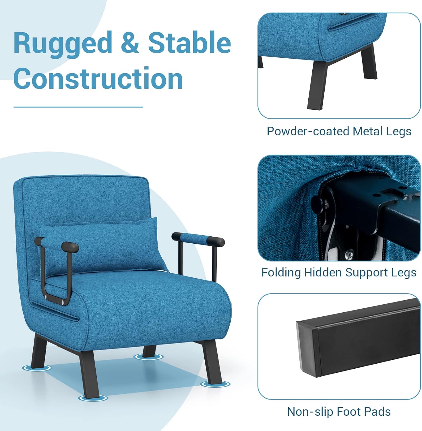 Camden Chair Bed - Blue