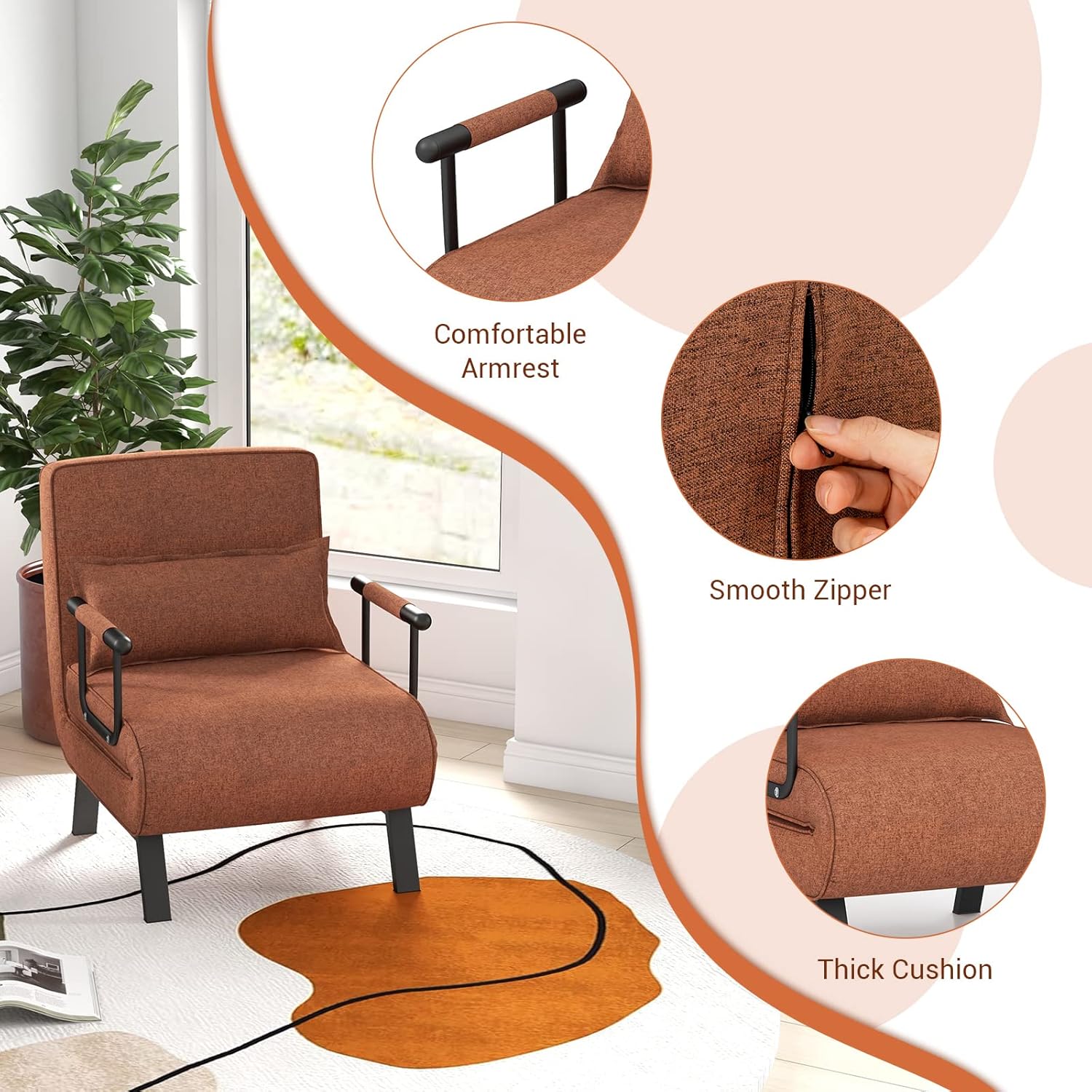 Camden Chair Bed - Coffee