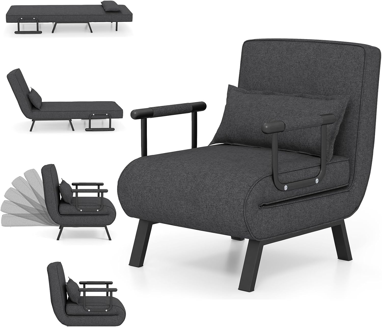Camden Chair Bed - Dark Grey