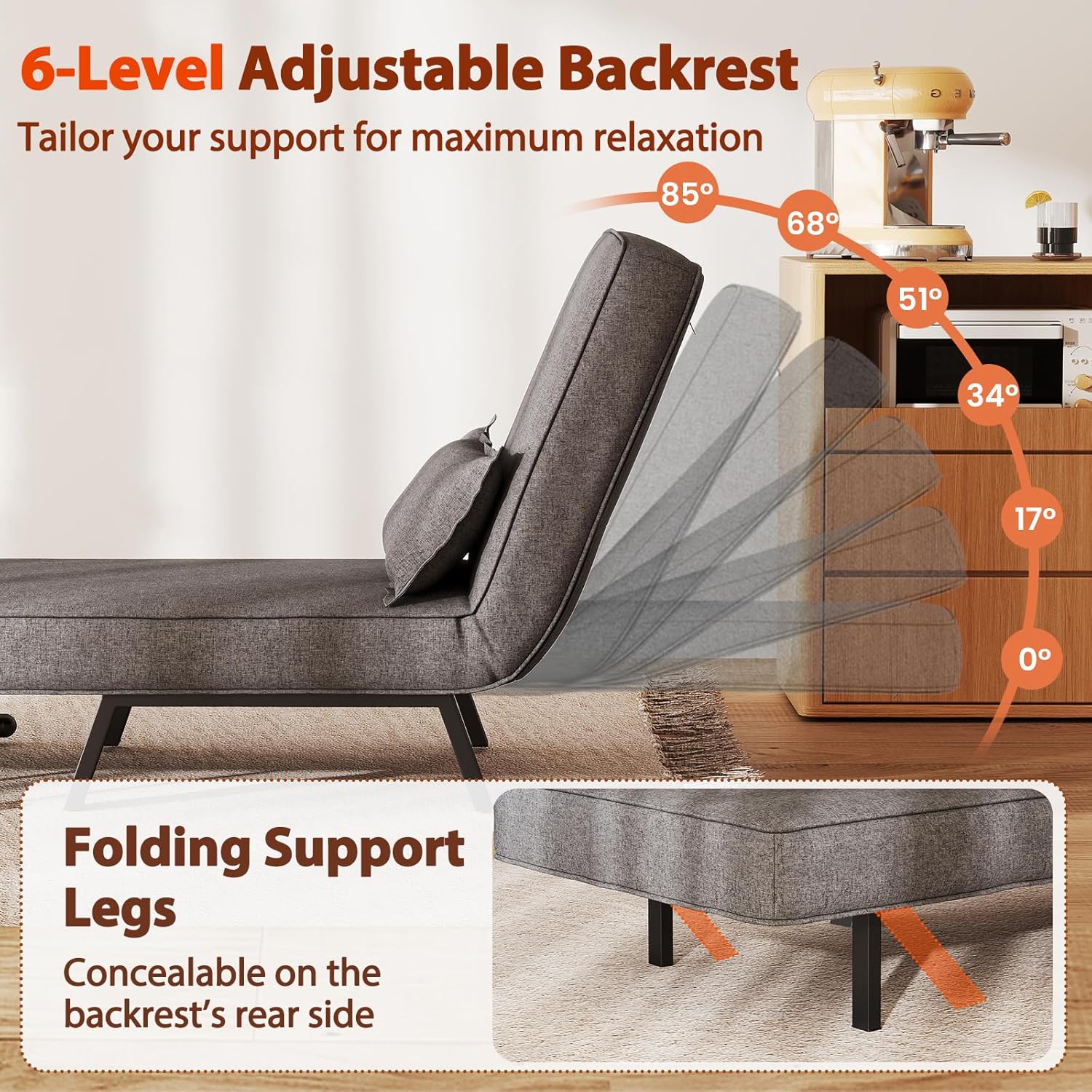 Camden Chair Bed - Dark Grey