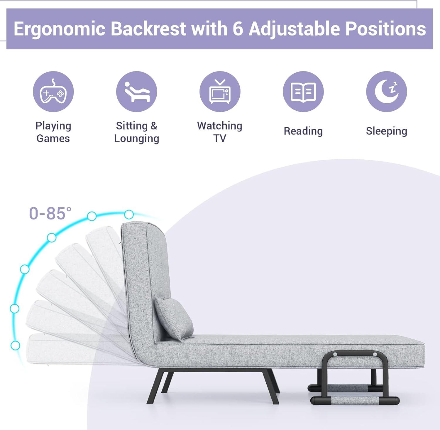 Camden Chair Bed - Light Grey