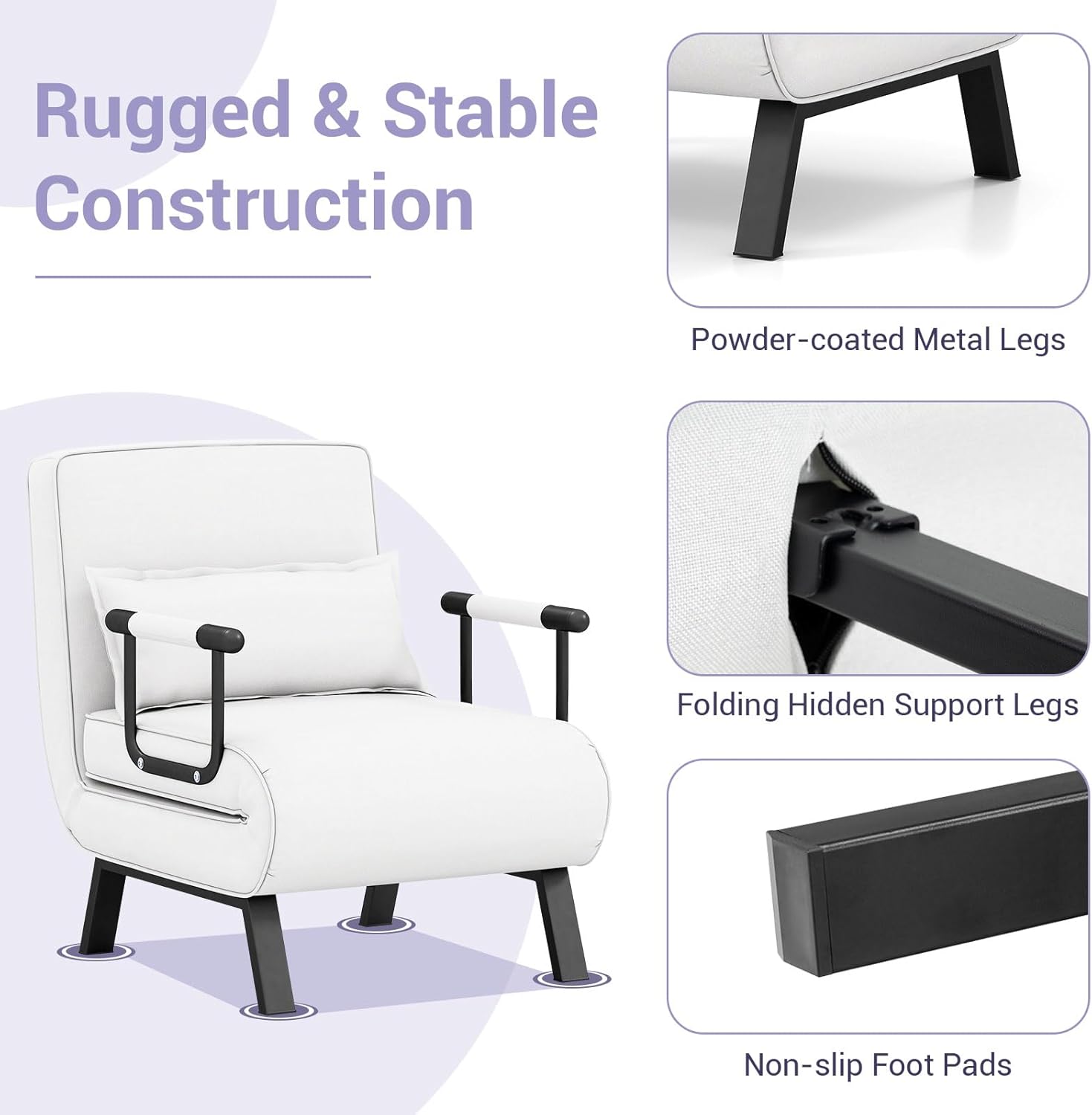 Camden Chair Bed - Off White