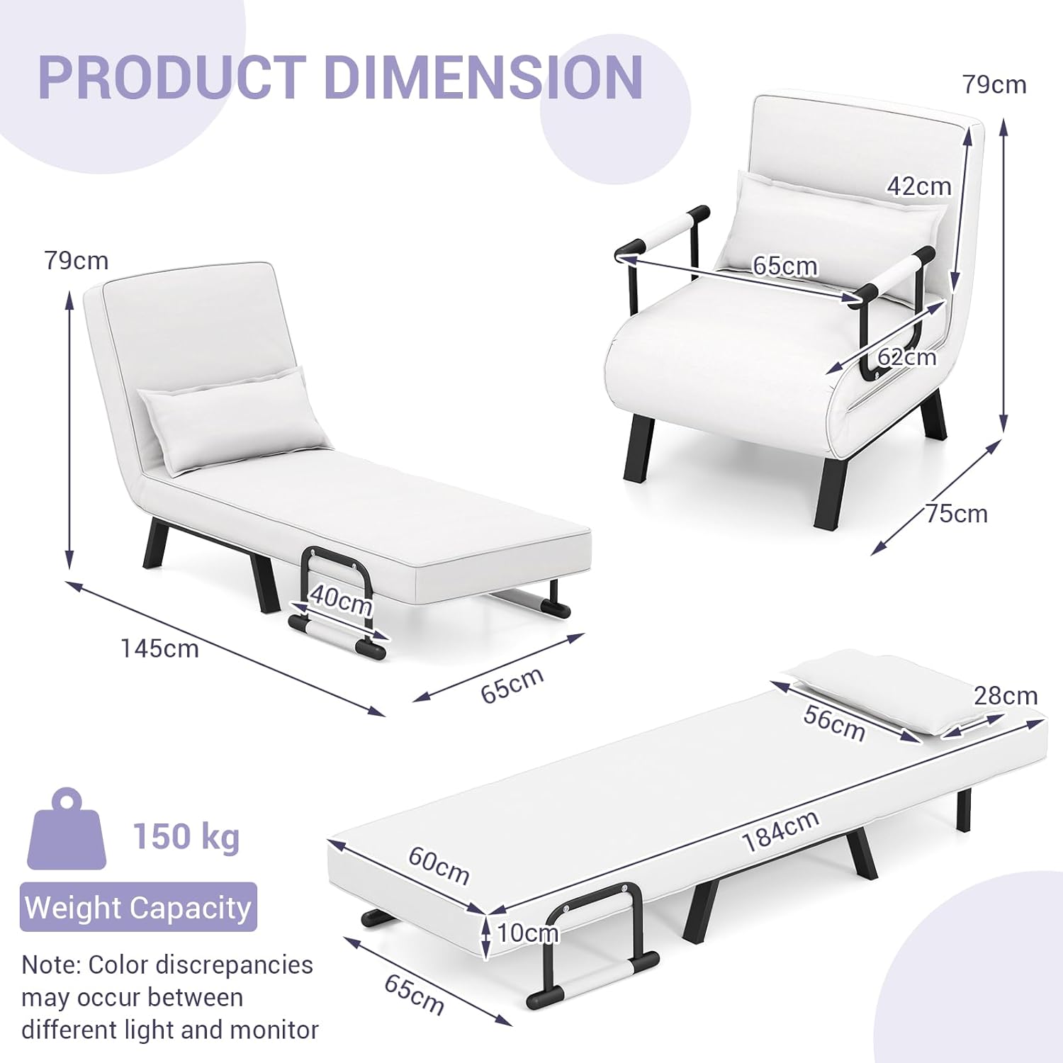 Camden Chair Bed - Off White