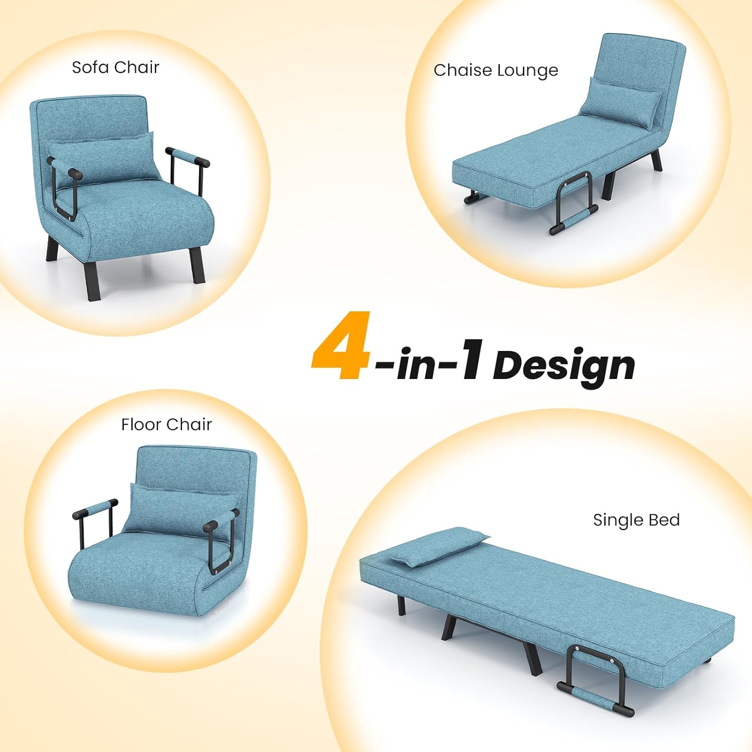 Camden Chair Bed - Turquoise