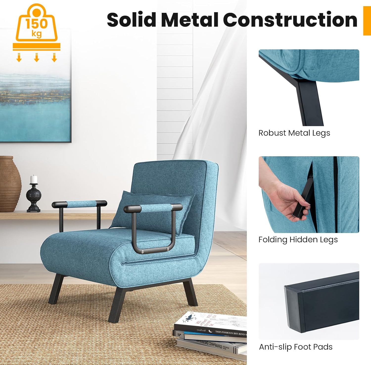 Camden Chair Bed - Turquoise