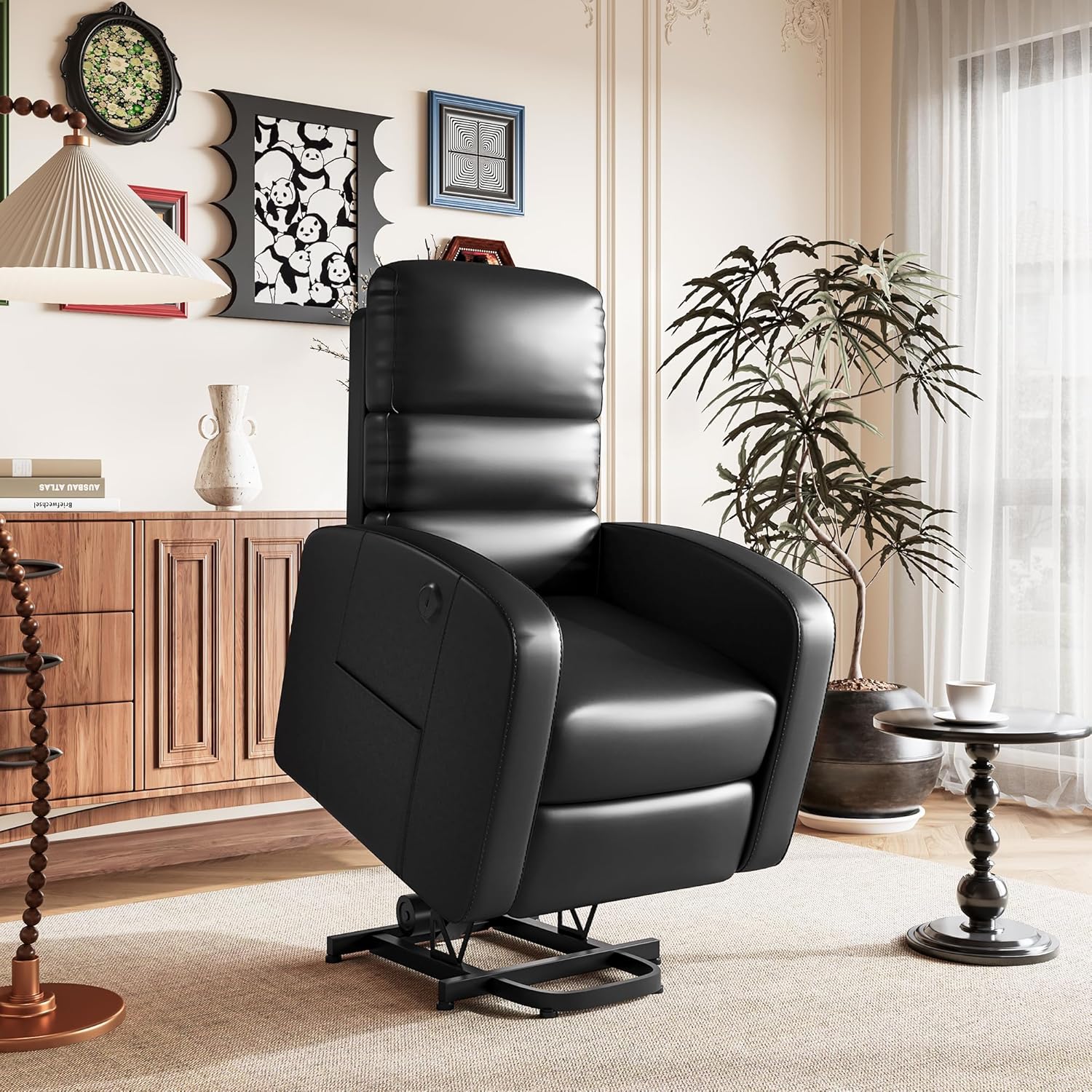 Chale Reclining Massage Chair Bed - Black