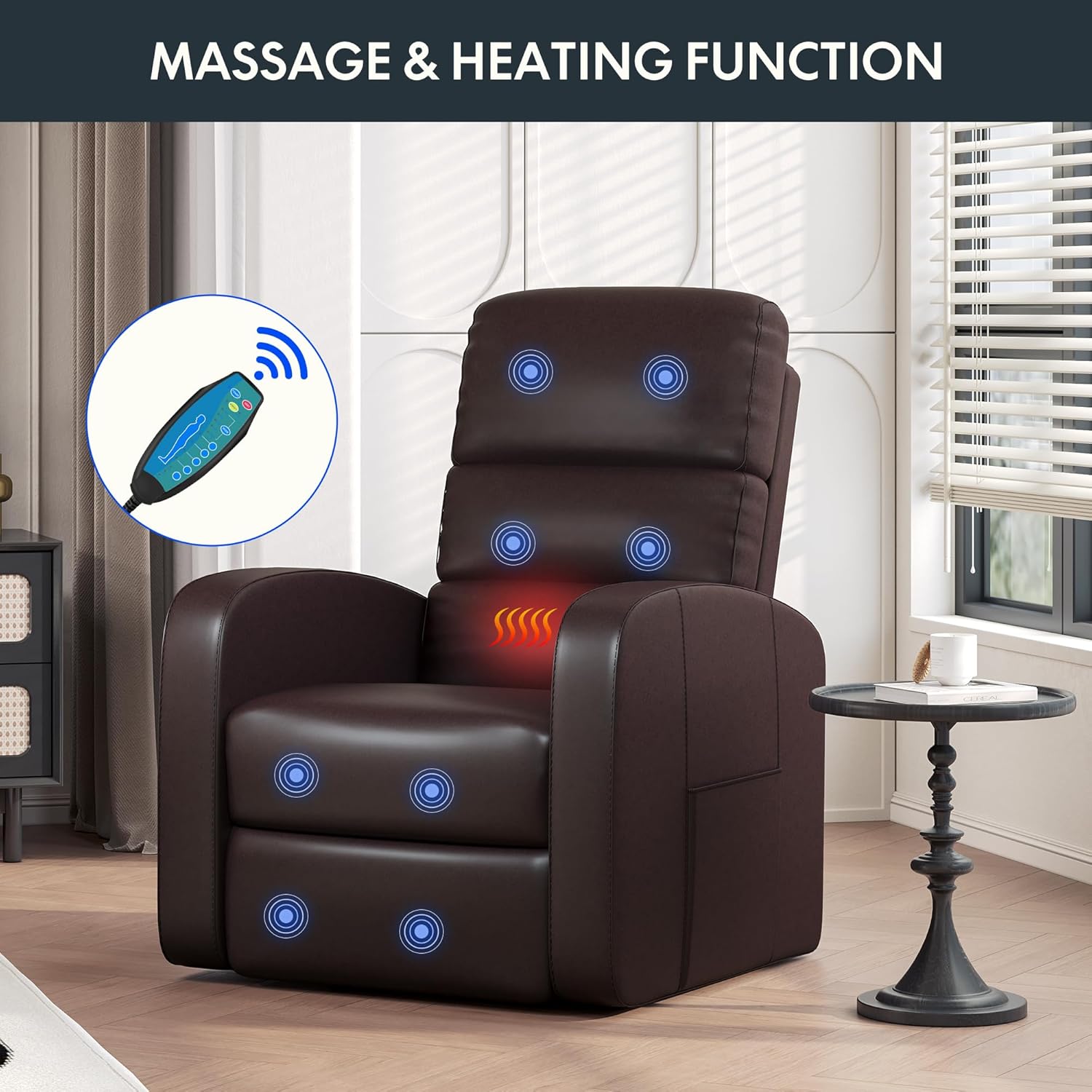 Chale Reclining Massage Chair Bed - Brown