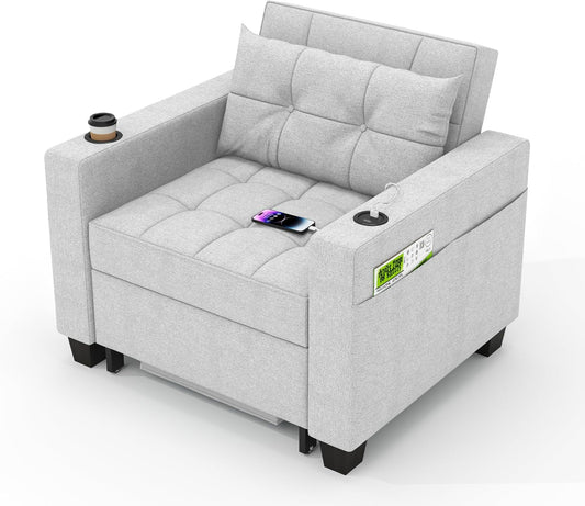 Dart Chair Bed - Light Gray