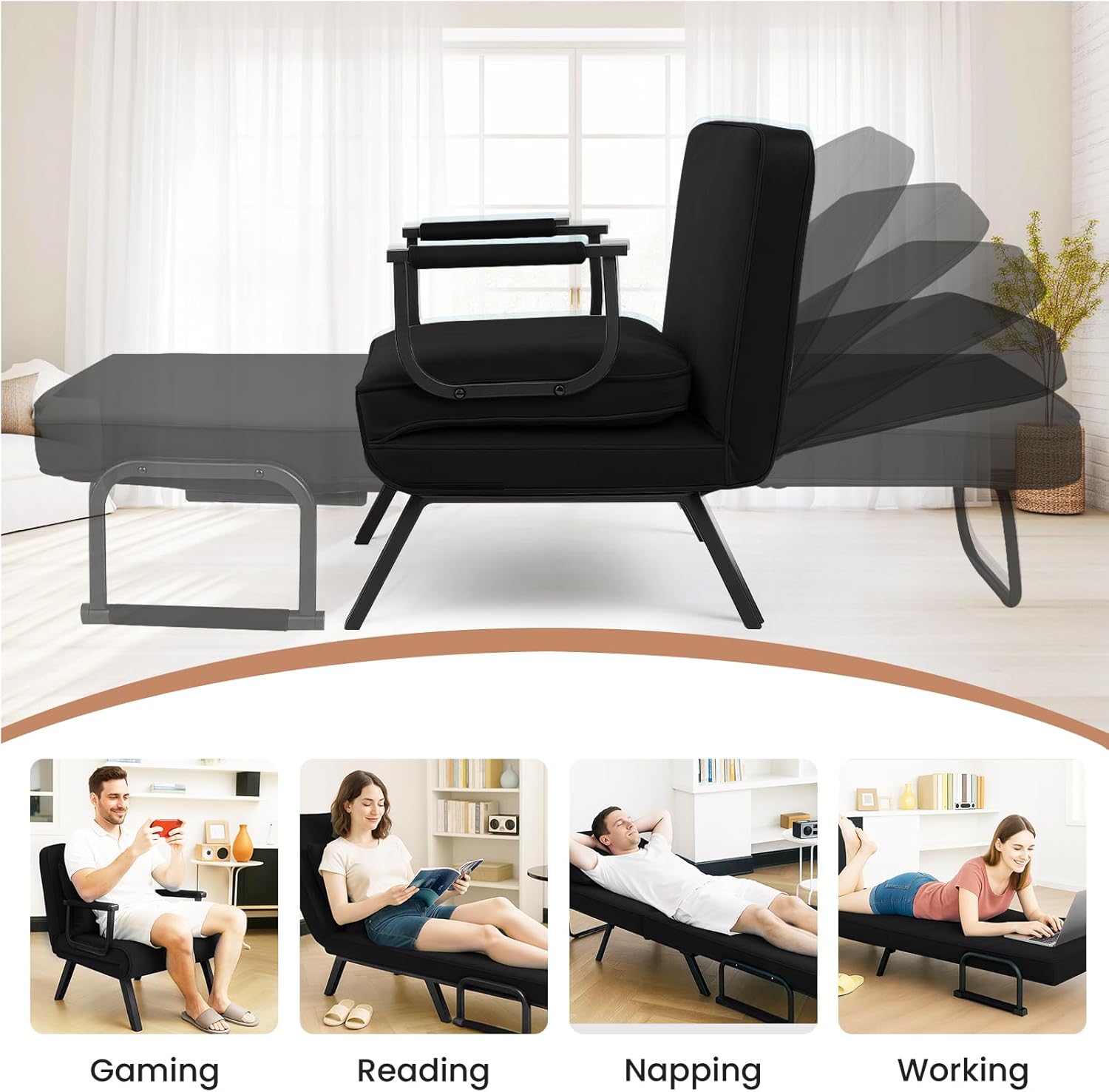 Dillon Chair Bed - Black