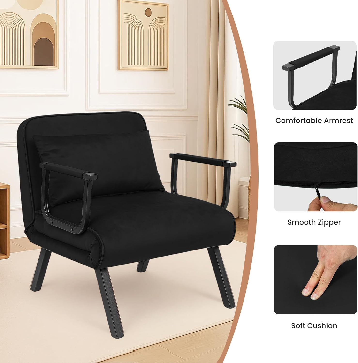 Dillon Chair Bed - Black