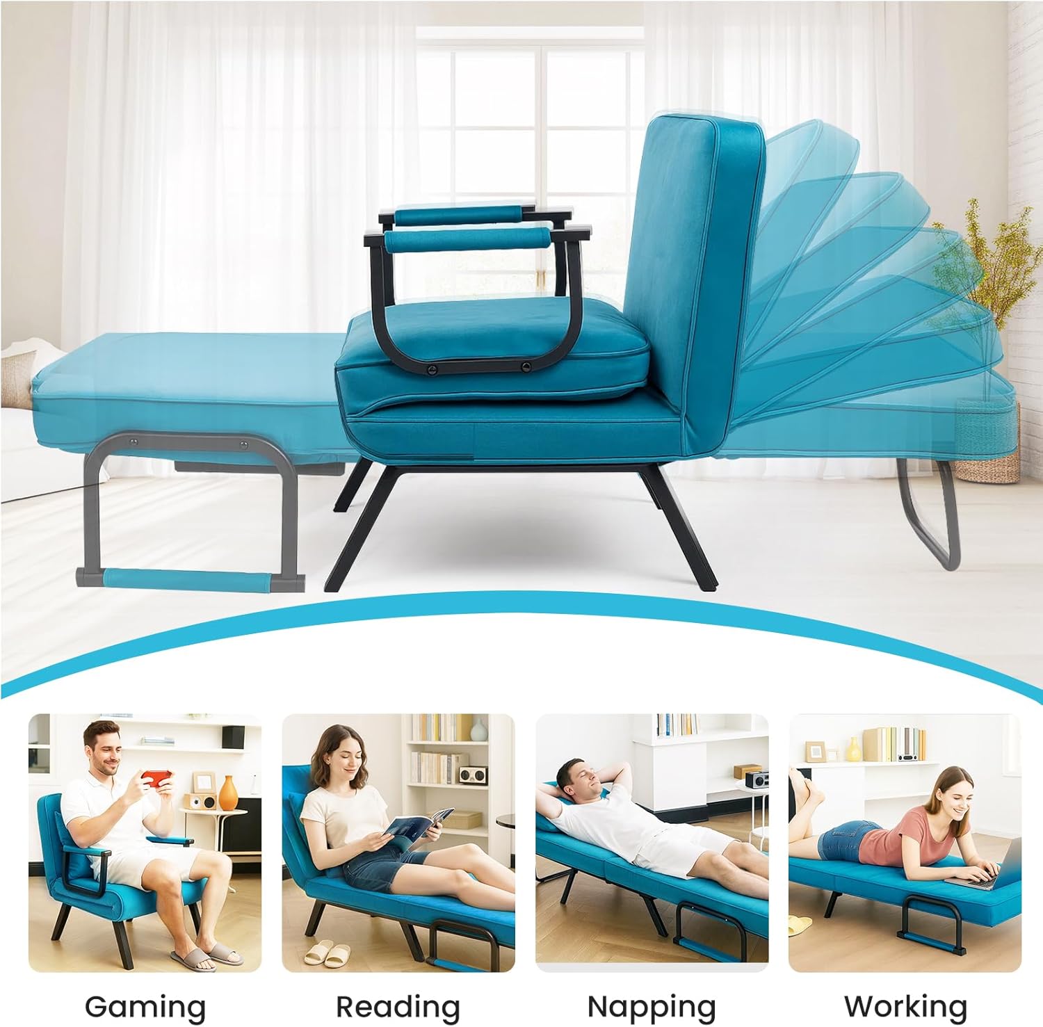 Dillon Chair Bed - Blue