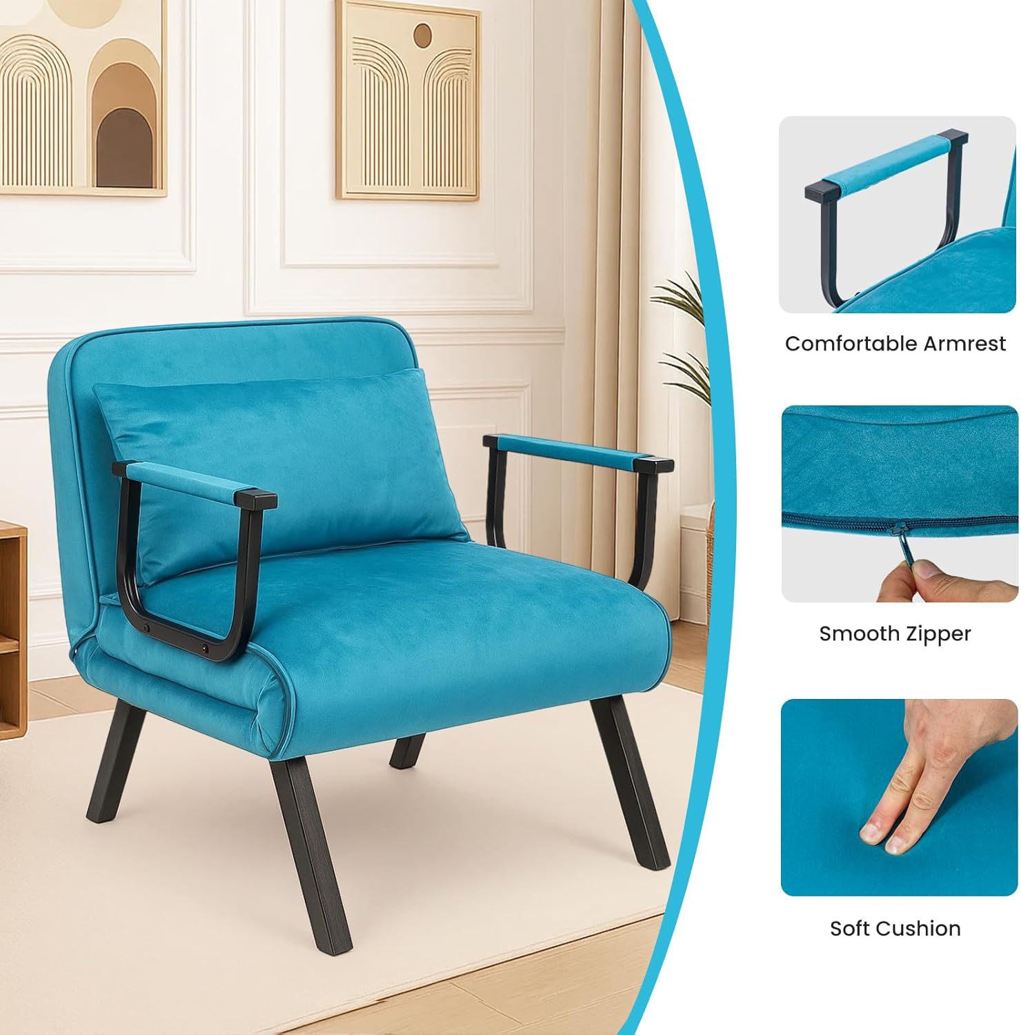 Dillon Chair Bed - Blue