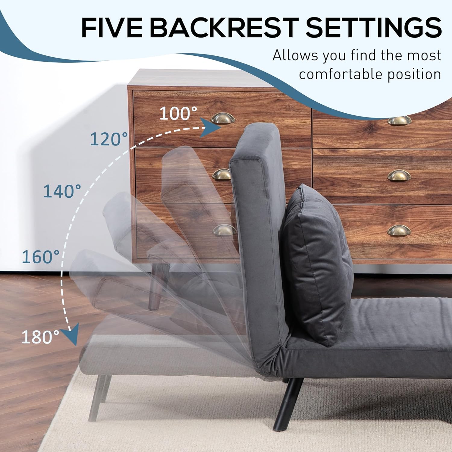 Eivor Chair Bed - Charcoal Grey