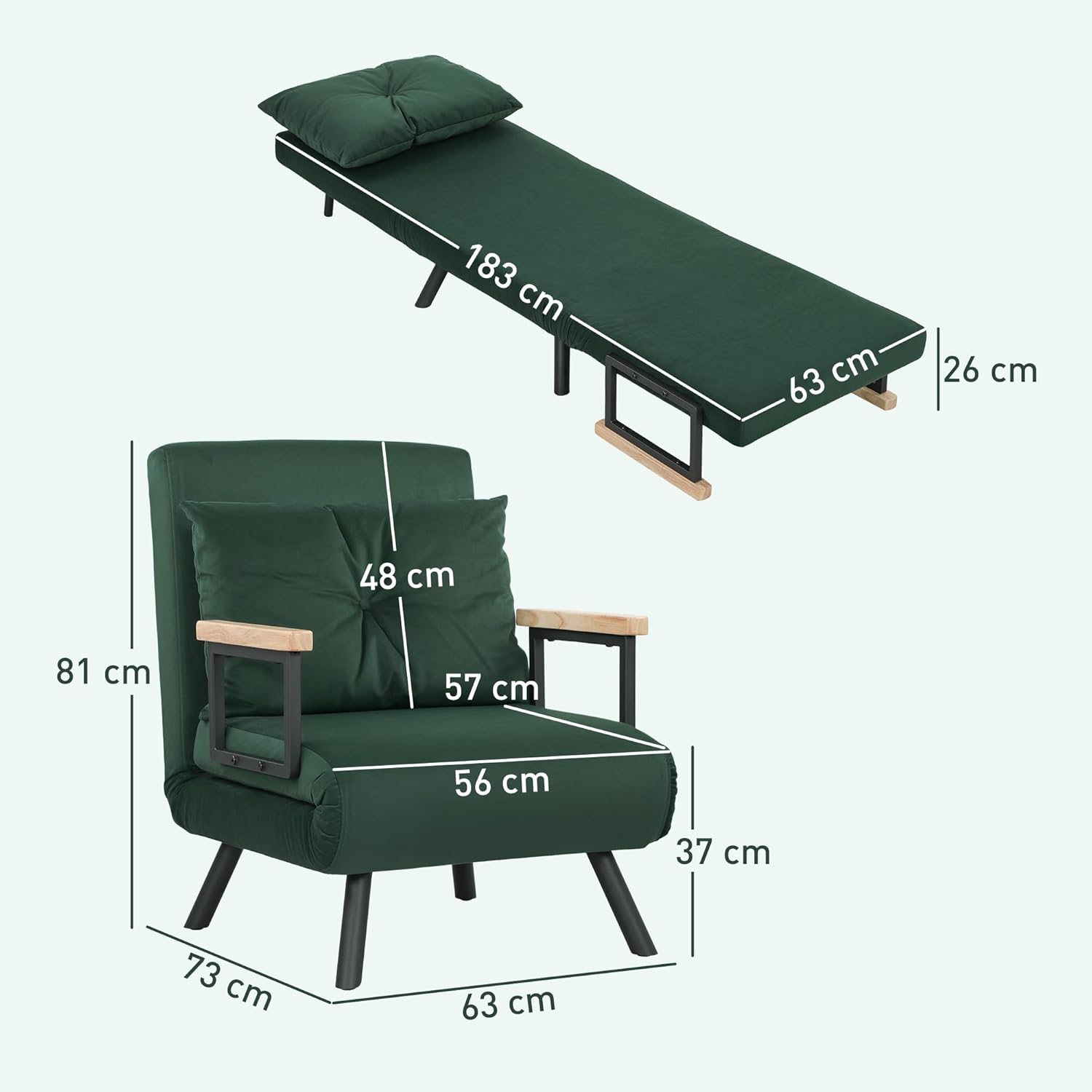 Eivor Chair Bed - Green
