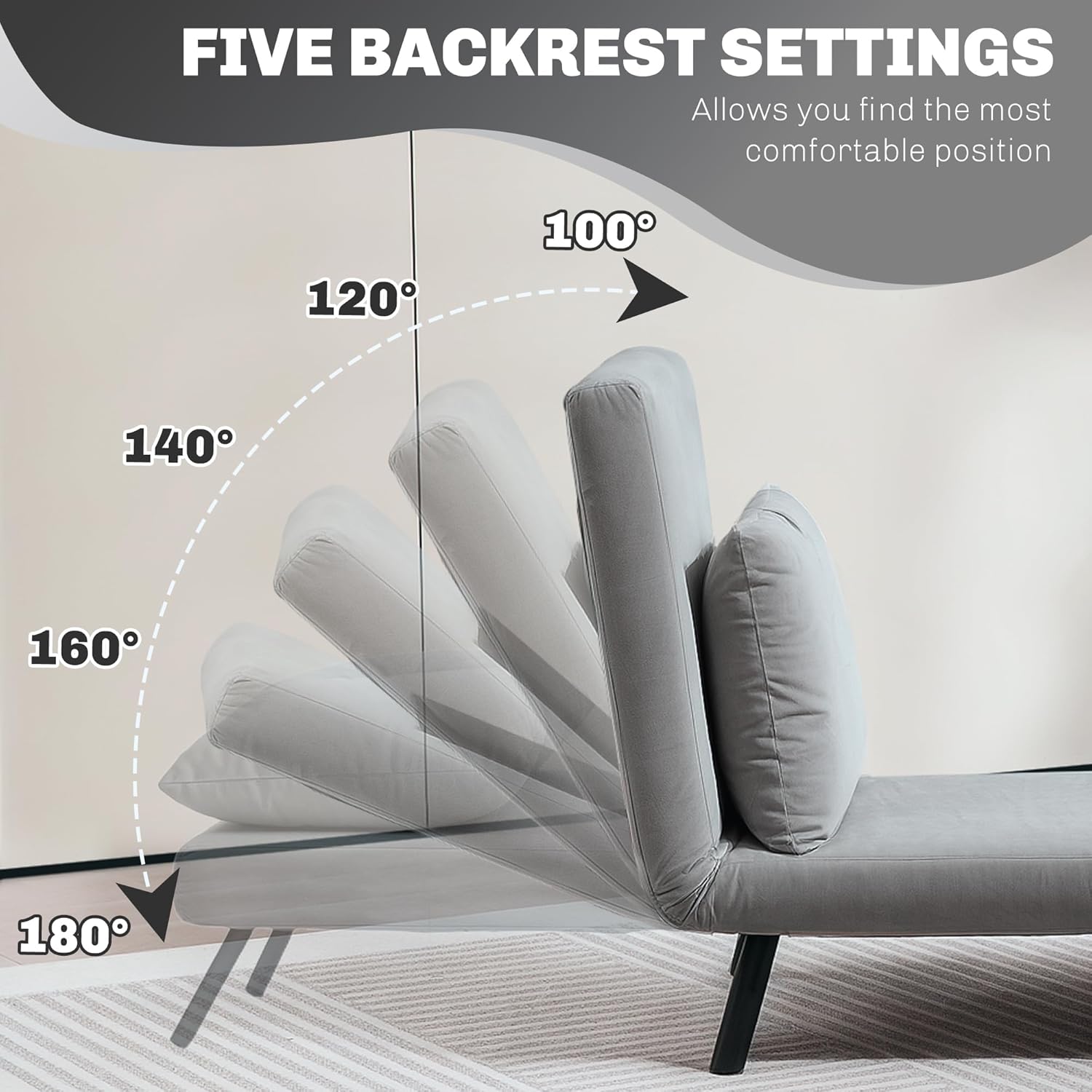 Eivor Chair Bed - Light Grey