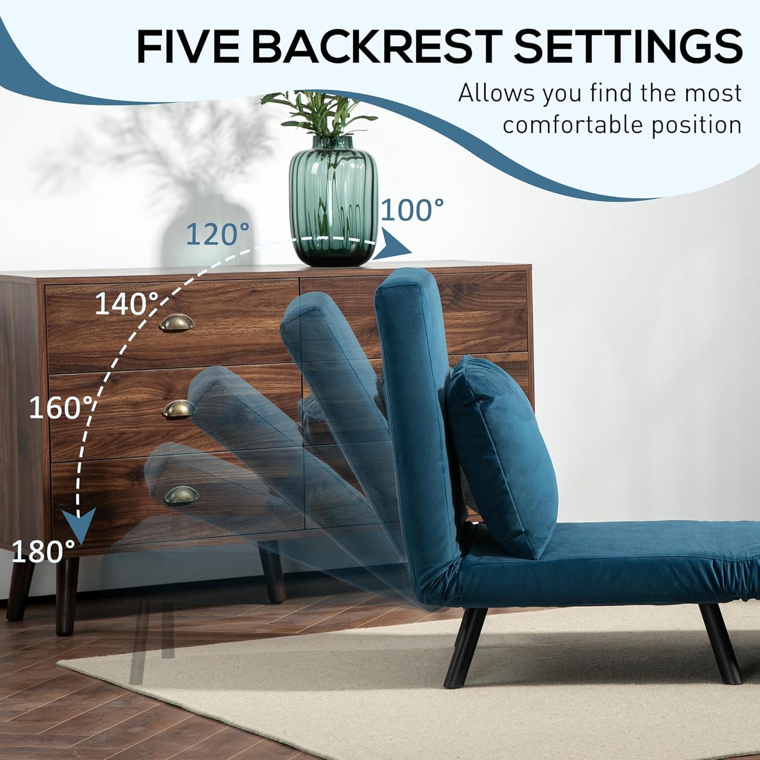 Eivor Chair Bed - Navy Blue