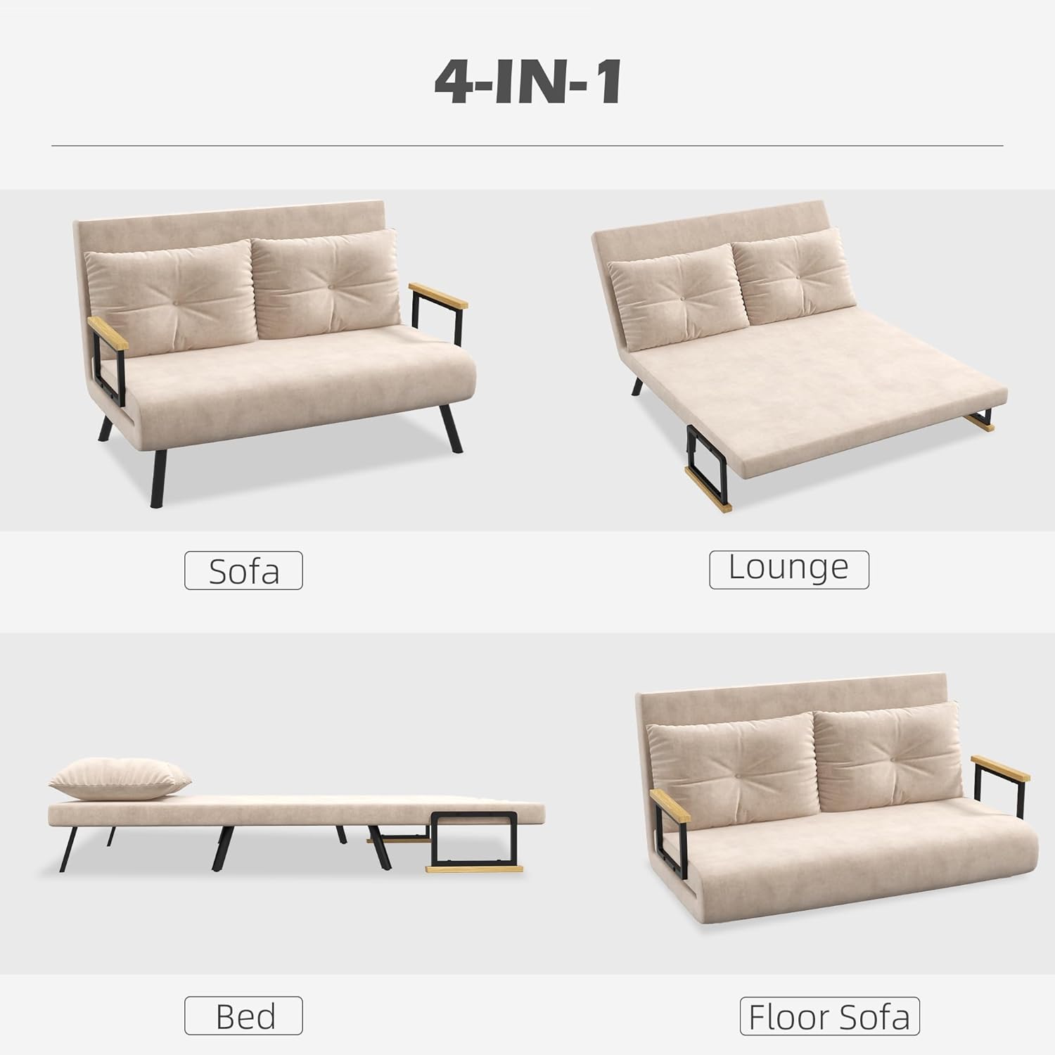 Eivor Double Sofa Bed - Beige