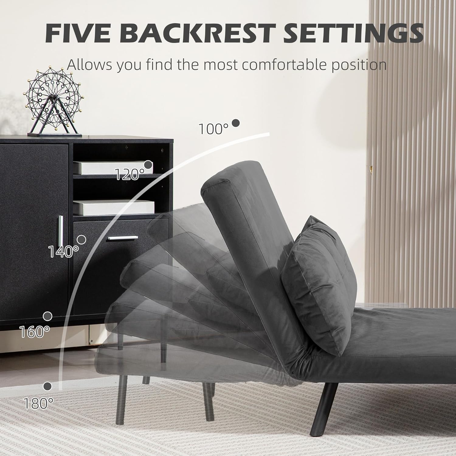 Eivor Double Sofa Bed - Dark Grey