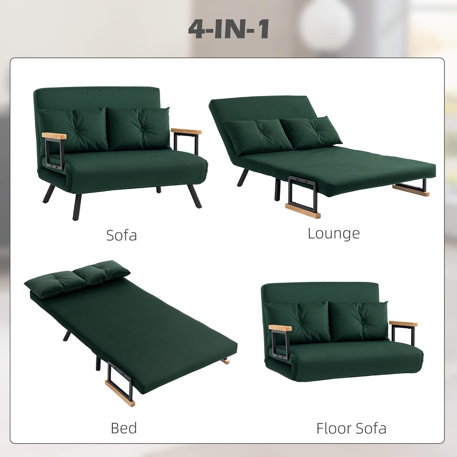 Eivor Double Sofa Bed - Green