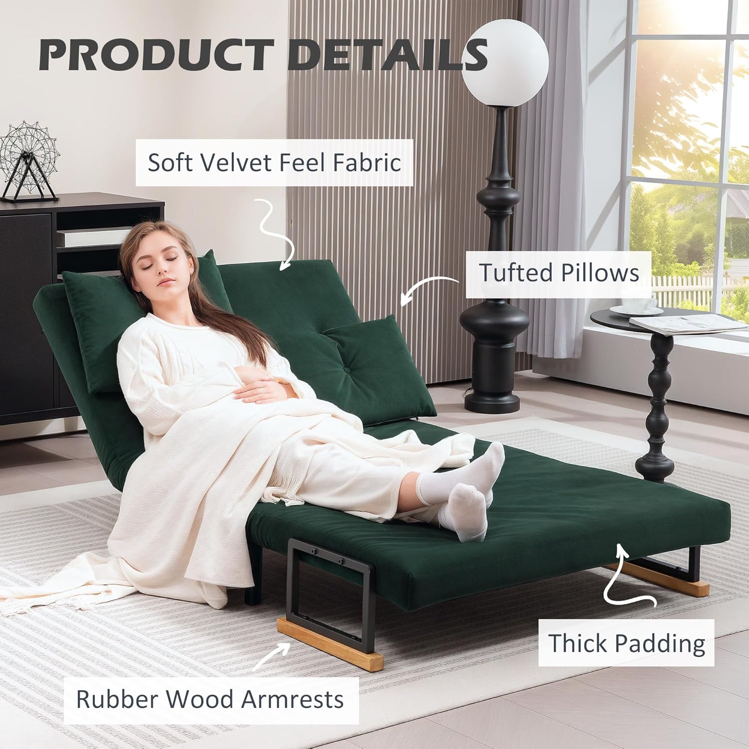 Eivor Double Sofa Bed - Green