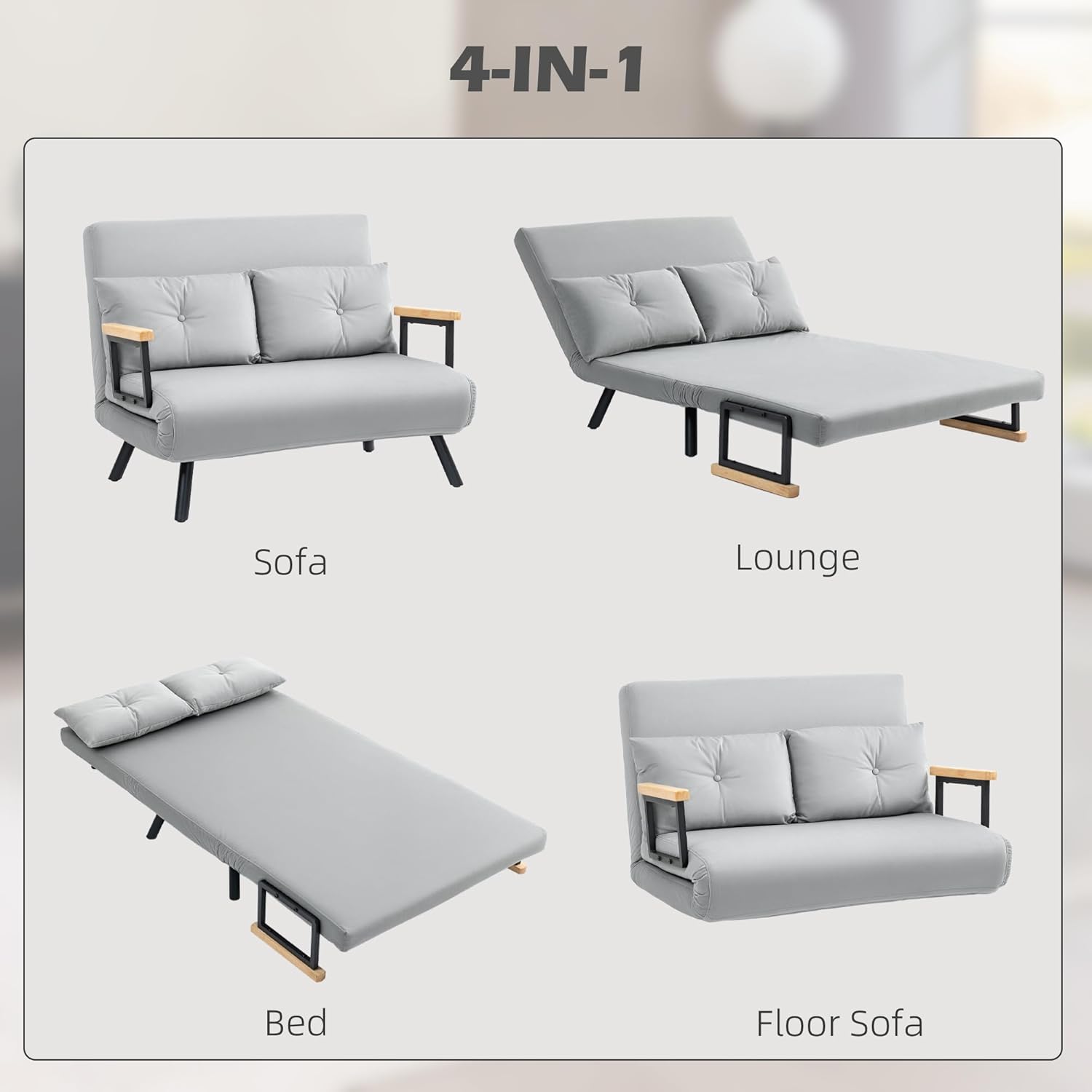 Eivor Double Sofa Bed - Light Grey