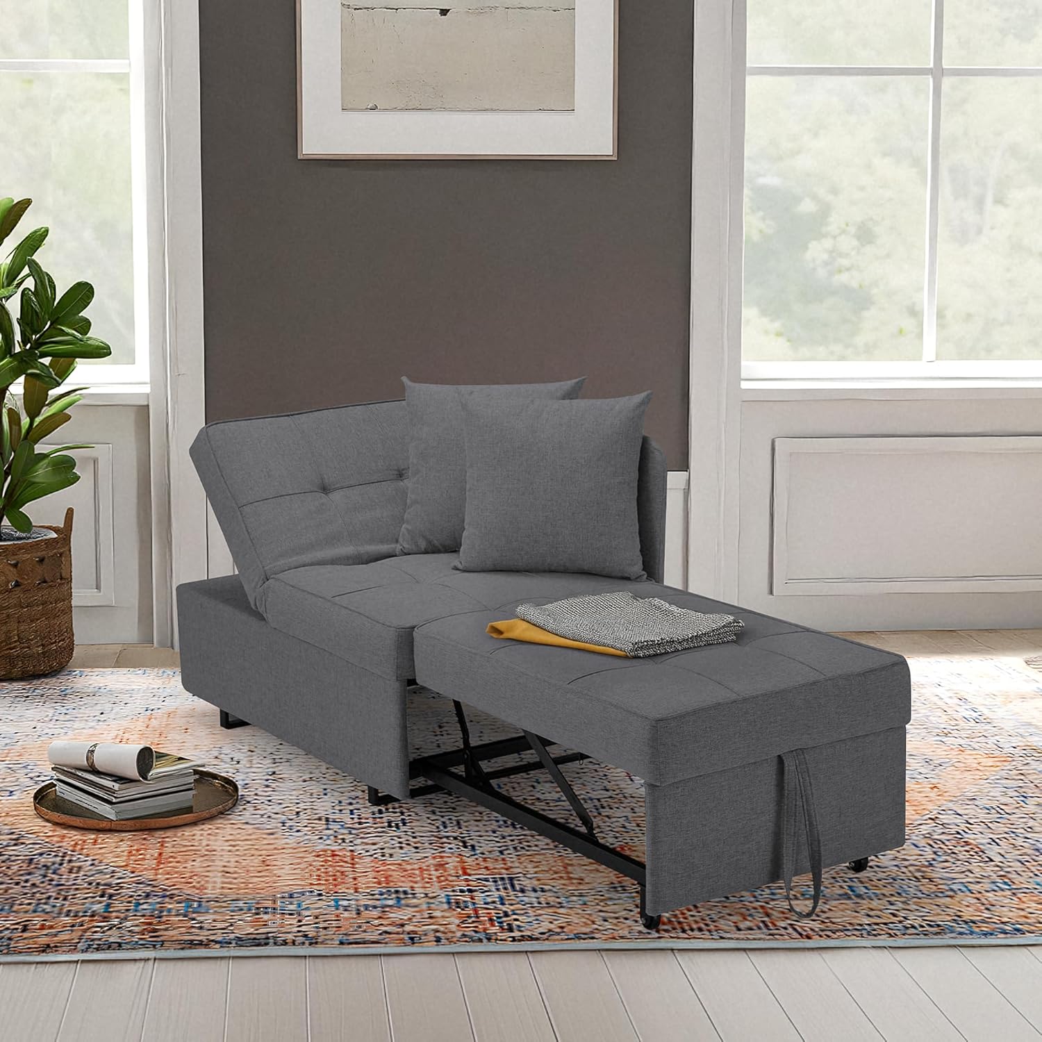 Emery Chair Bed - Dark Grey